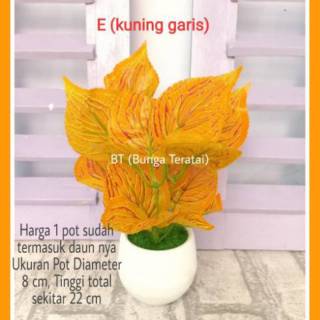 DAUN SET POT  TANAMAN  ARTIFICIAL PLASTIK Shopee  Indonesia