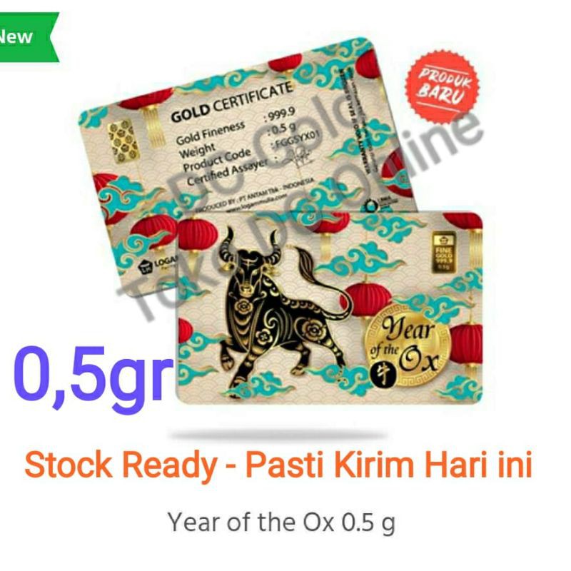 Logam Mulia LM Emas 0,5 gram Antam Year of The OX Limited  Collector Edition