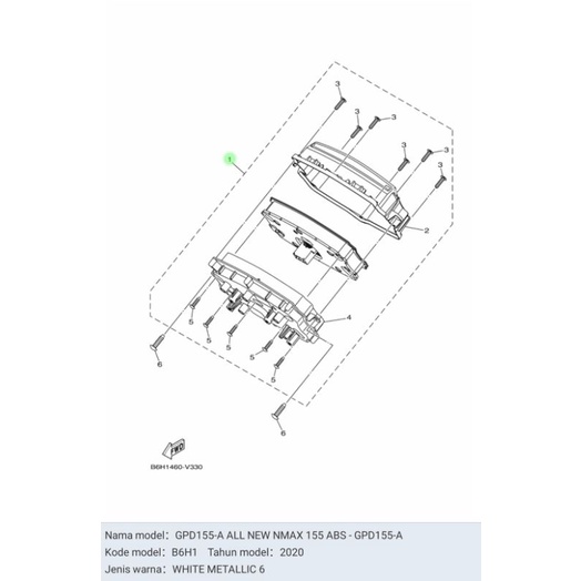 SPEEDOMETER SPEEDO SPIDOMETER NEW NMAX ABS 2020 ASLI ORIGINAL YAMAHA B6H H3510 03