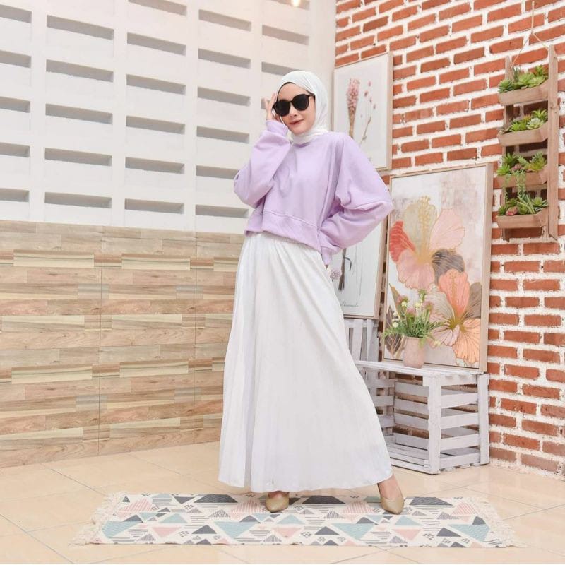 Lenka Sweater Cropped-Sweater Crop Big Size Wanita