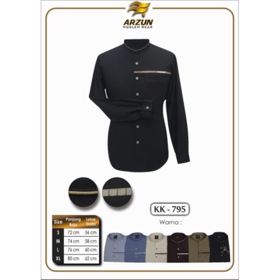 Terbaru Dan Terlaris Koko Pria Moderen Original Arzun. Koko Warna Premium Lengan Pendek Lengan Panja
