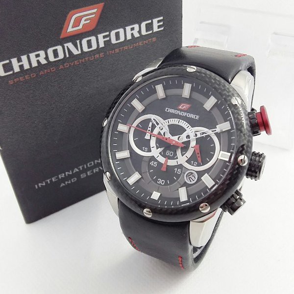BARU Jam Tangan Pria original chronoforce 5262 kulit hitam - hargajam harga jam anti air water