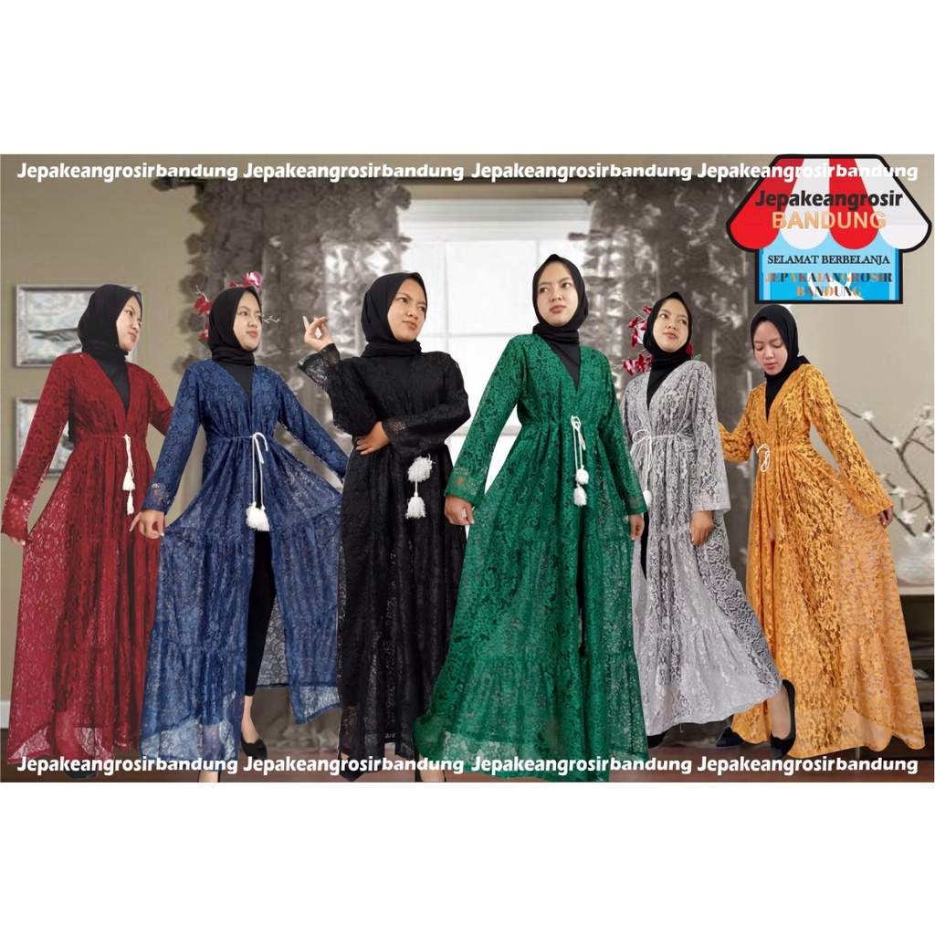 Dress Outer Brukat Terbaru Murah Brukat Gliter Outer Brukat Panjang Outer Dress Wanita Kekinian Term