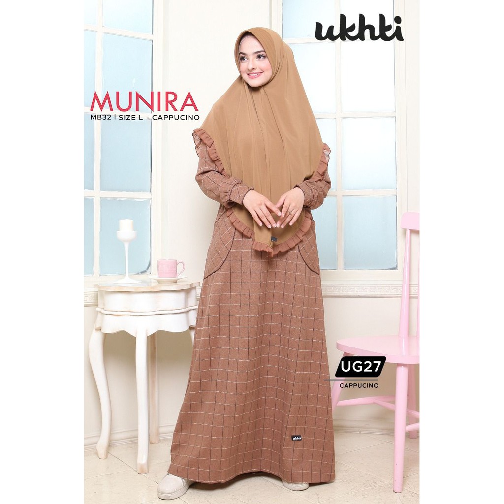 DISKON SIZE S Gamis Syari kotak2 Ukhti UG27 dress baju muslim wanita
