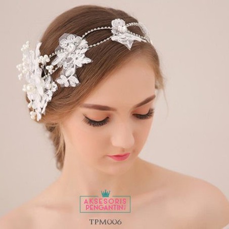 [SIAP KIRIM] TIARA PENGANTIN AKSESORIS RAMBUT HEADPIECE WANITA MODERN TPM006