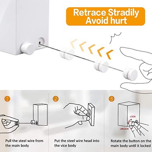 Gantungan Retractable Clothesline 4.2m Jemuran Baju Portable