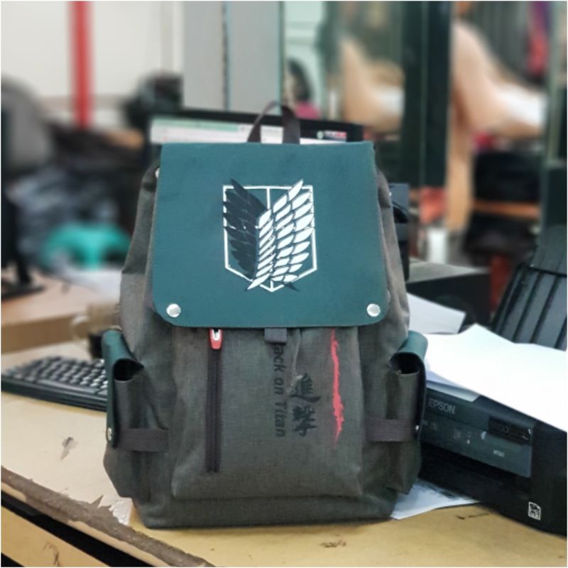 [NEW] Anime Attack On Titan Tas AoT Ransel Bagpack Tas Sekolah Pria Stylish Korea Tas Wanita Kapasitas besar Muat Laptop By Polofelix