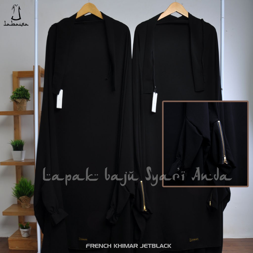 Labasa French Khimar Instan Lengan Manset Karet / Manset Rits | French Hijab | Bisa COD