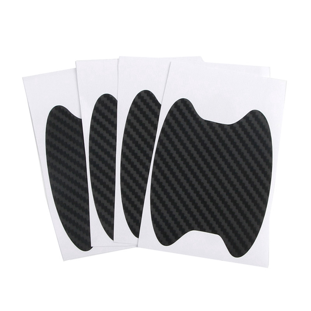 4pcs Stiker Film Karbon Fiber 3d Anti Gores Untuk Handle Pintu Mobil