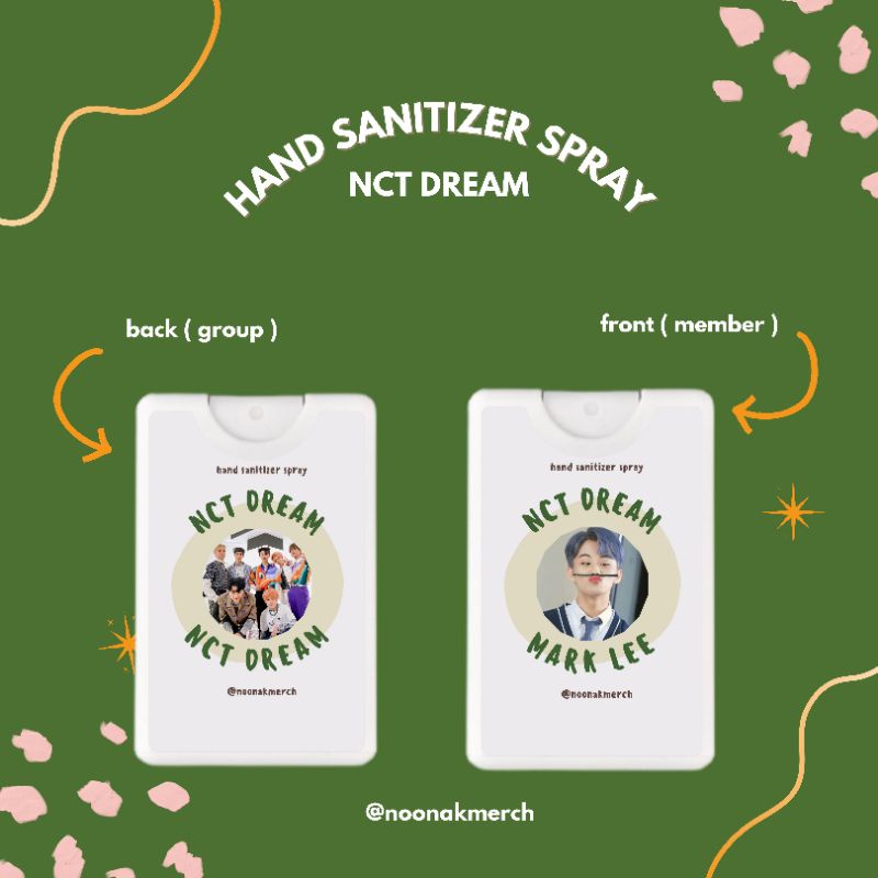 hand sanitizer spray pocket NCT DREAM mark renjun jeno haechan jaemin chenle jisung beatbox glitch m