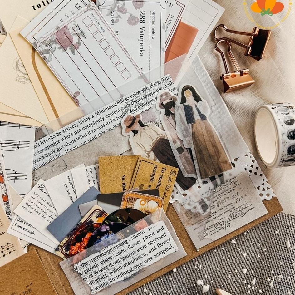 

(BEST SELLER!!) Bloomingyourdays Journal Kit 76pcs Journaling Kit Vintage Bujo Journaling Vintage Ephemera Scrapbook Scrapbooking DECO Aesthetic