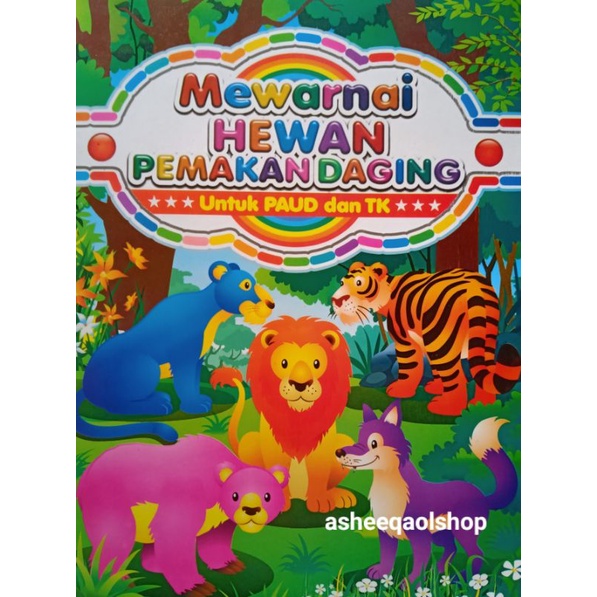 Buku Mewarnai Hewan Pemakan Daging Untuk Paud Tk