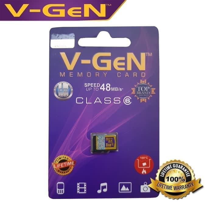 Memory Vgen 8gb Class6 / mmc V-Gen 8 GB Original 100%