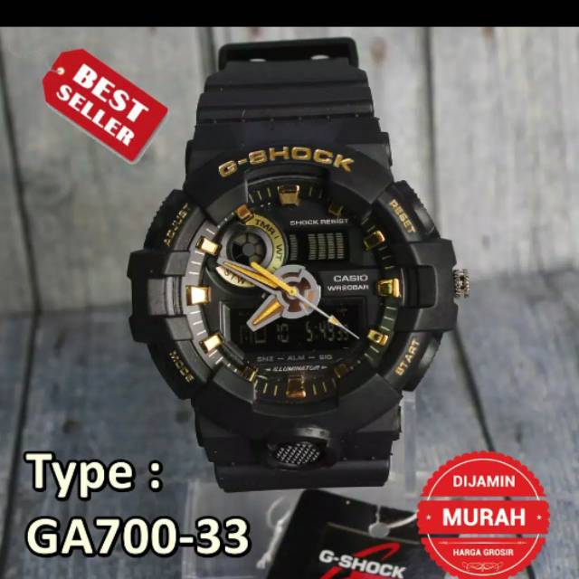 JAM TANGAN GSHOCK GA700 ANTI AIR LIST GOLD