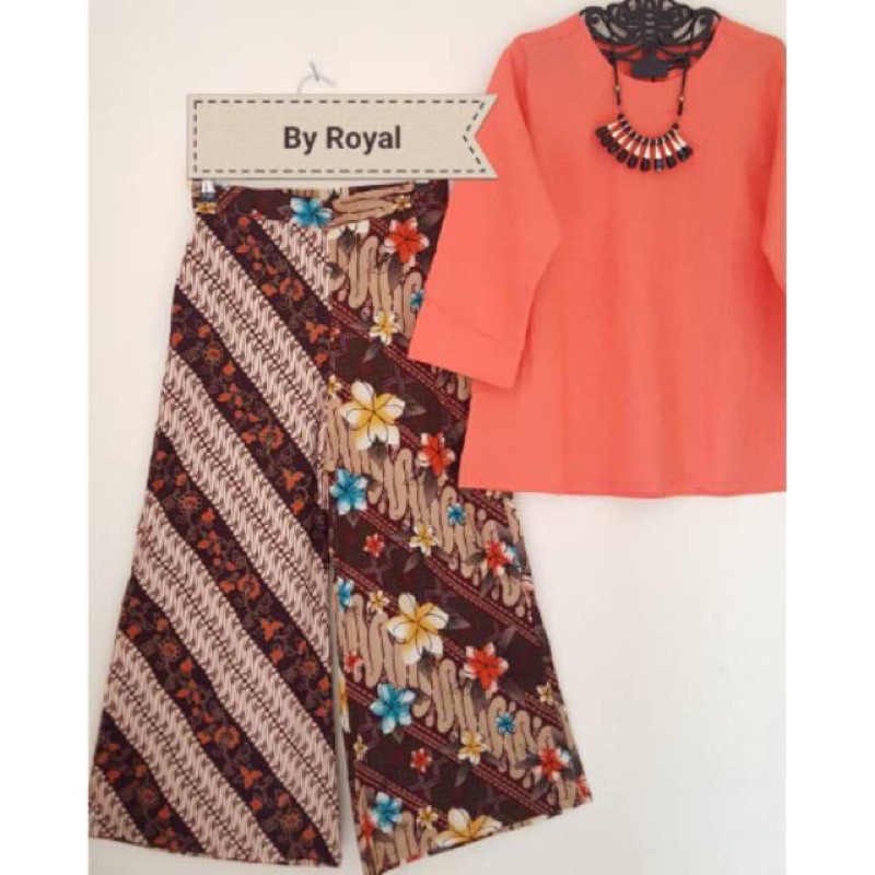 Real Pict Setelan Kulot Batik Gading Orenz by Royal