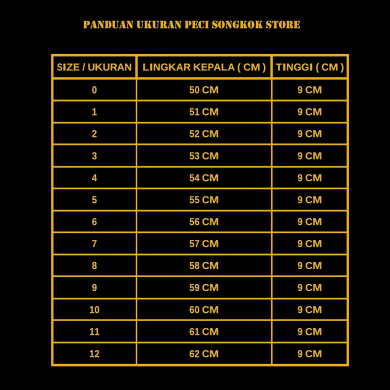 PECI KOPIAH SONGKOK POLOS AC HITAM ANAK DAN DEWASA