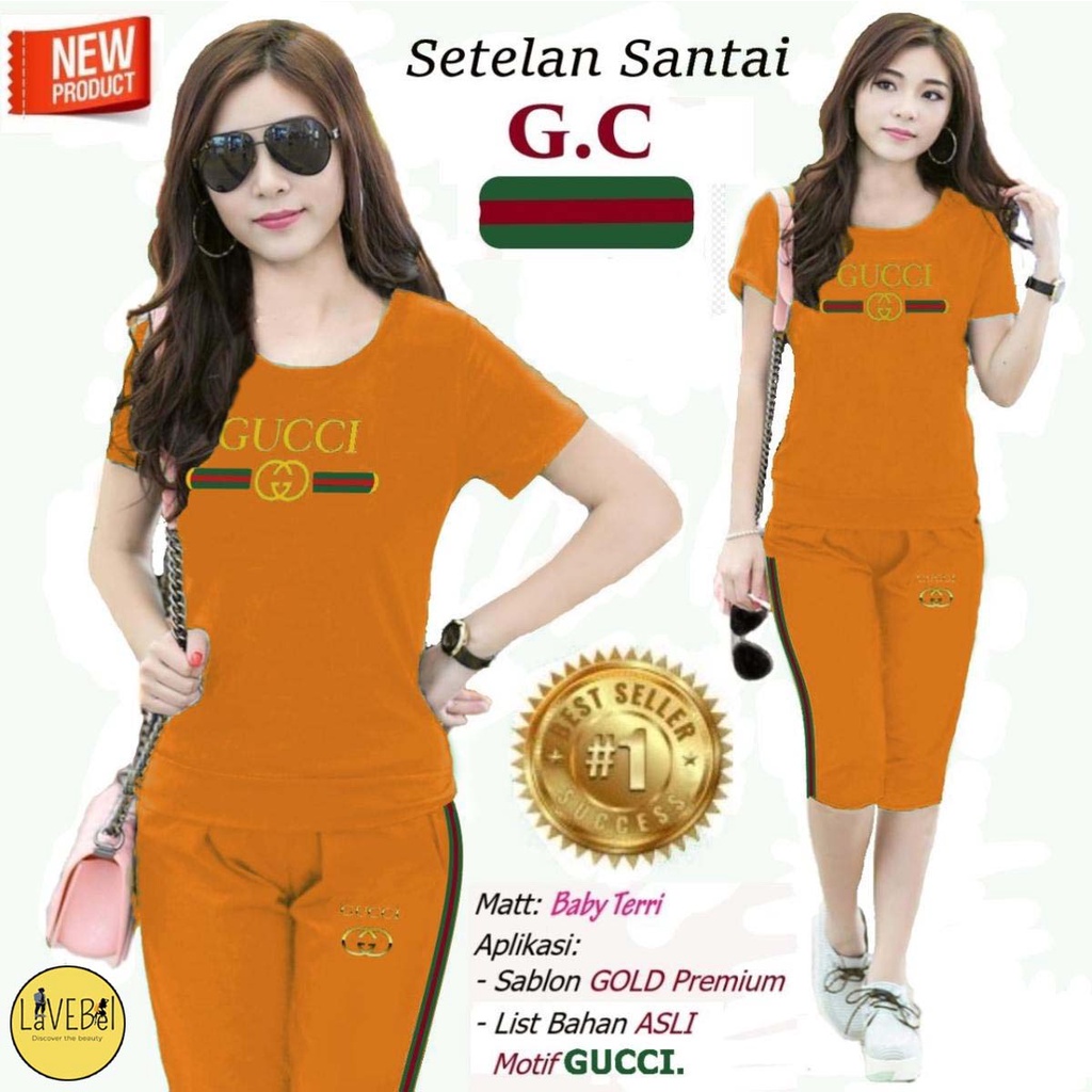 LVB - (GRATIS ONGKIR &amp; COD) Setelan Santai Wanita GISEL /uk. L - XL/Setelan Viral 2021/Pakaian Baju &amp; Celana Olahraga Senam Wanita Melar Adem/HOT PROMO SETELAN SANTAI TREND CICI CELANA PANTS/set wanita termurah/Set Olahraga Wanita Kasual/GUCCI/ LAVEBEL