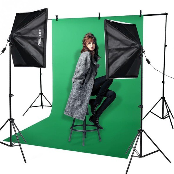 Paket Lampu Lighting Kit Background stand 2x3m softbox dan lampu for youtuber video foto