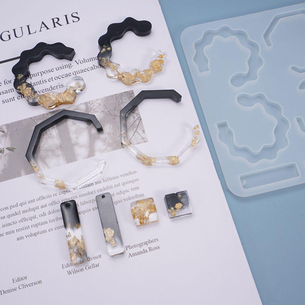 1 / 3PCS Cetakan Resin Epoksi Kristal UV Handmade Bahan Silikon Untuk Anting