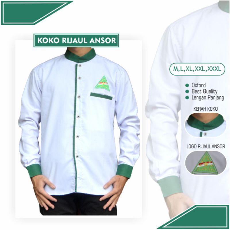 Koko Rijalul Ansor Hem Pria Kemeja Koko Ansor Pria Original Exclusive
