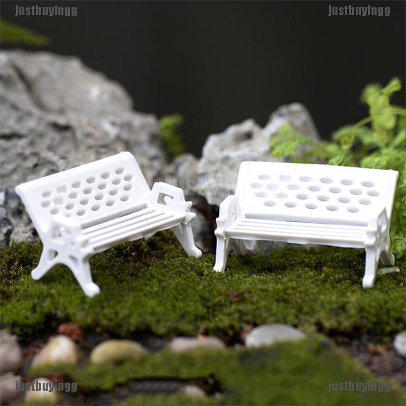 JB✪ 1/5pcs Garden Ornament Miniature Park Seat Bench Craft Fairy Dollhouse Decor