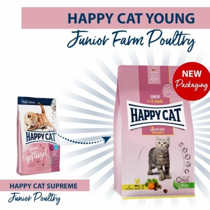 Happy Cat Junior Poultry 1.4kg 1.4 kg Geflugel Makanan Kucing Happycat