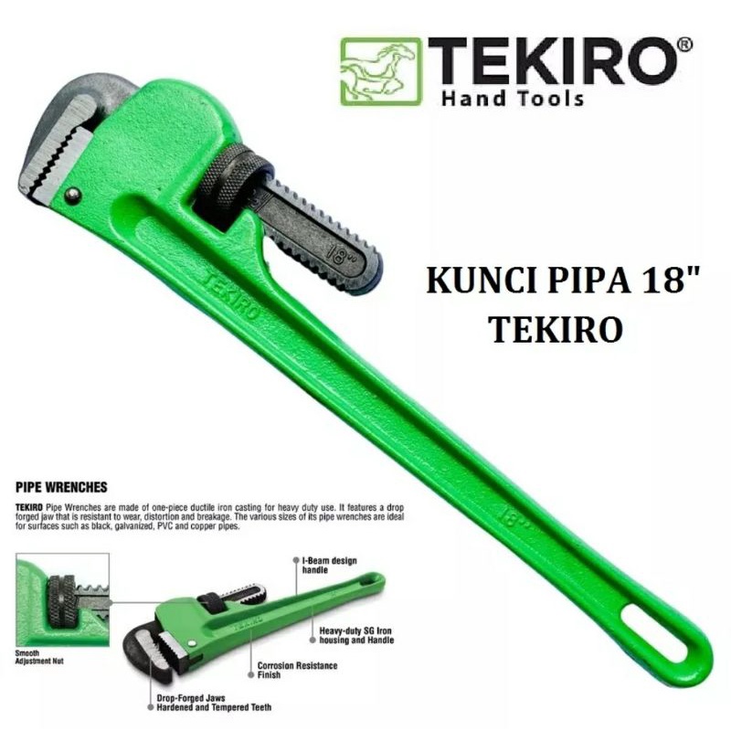 TEKIRO Kunci Pipa 18 Inch Pipe Wrench 18&quot; Alat Pembuka Memasang Pipa