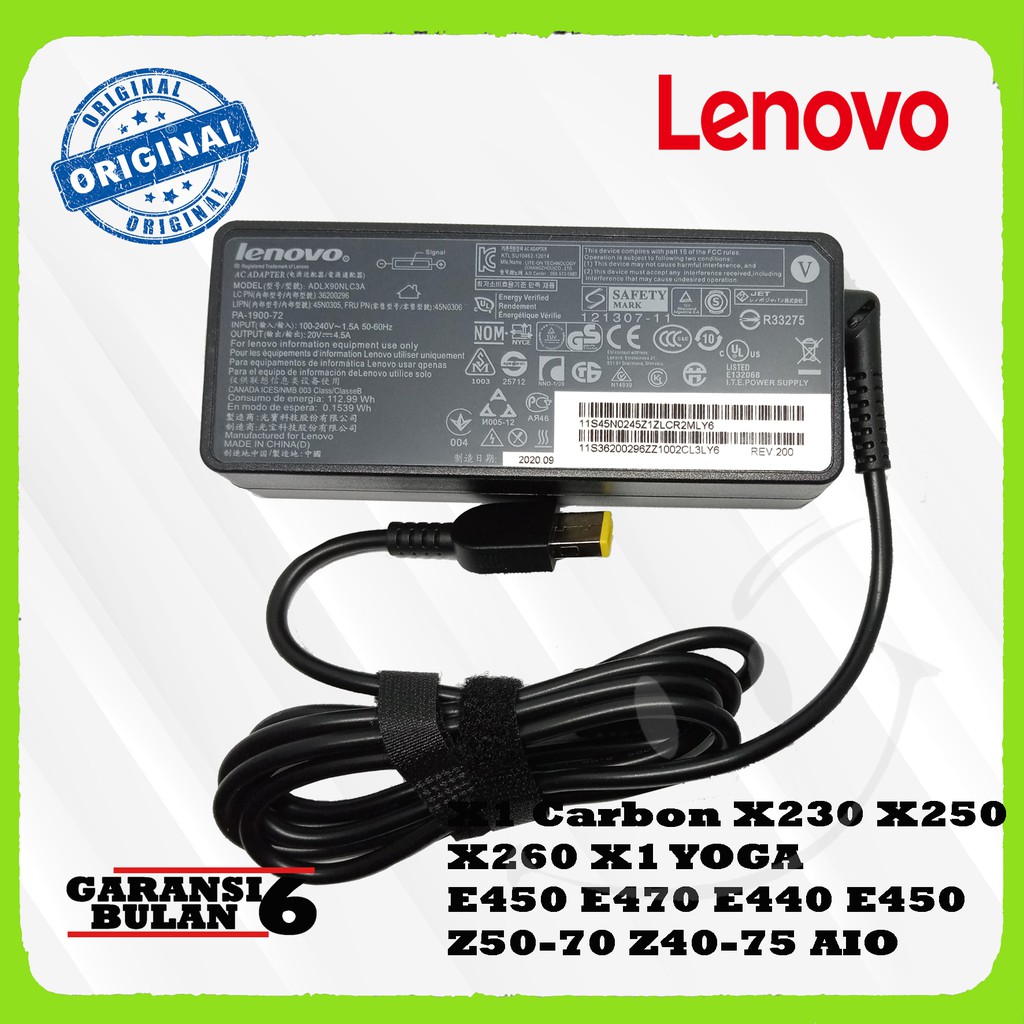 Charger Laptop Lenovo Thinkpad X1 Carbon X250 X240 E440