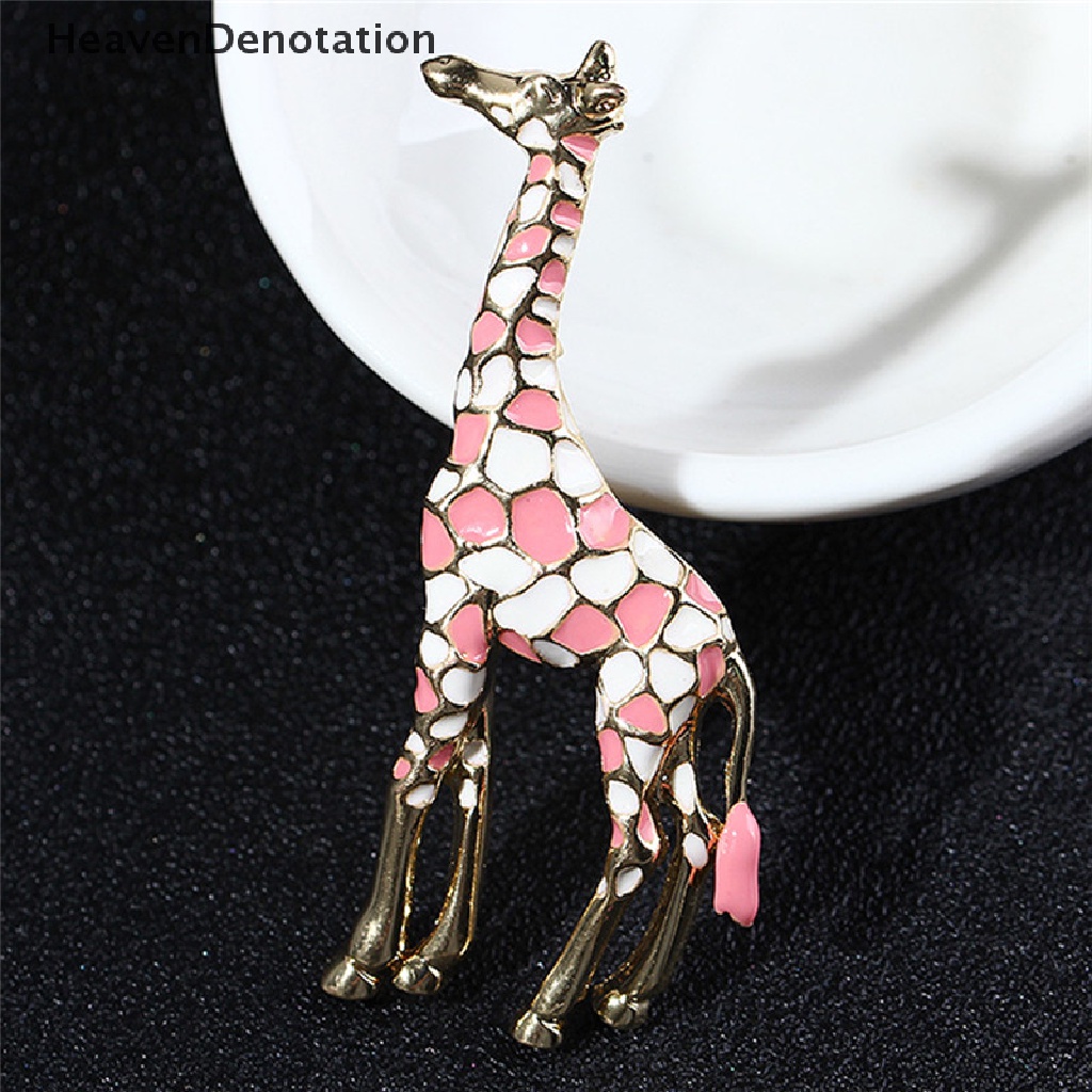 [HeavenDenotation] Enamel Giraffe Brooch Pin Women Animal Badge Corsage Brooch Jewelry Gift Cute