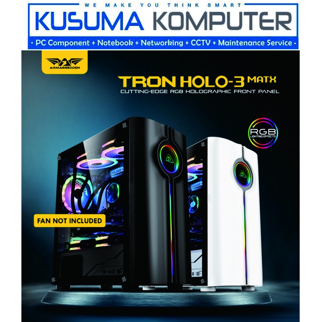 Armaggeddon Tron Holo 3 Black RGB Holographic Micro ATX Casing PC