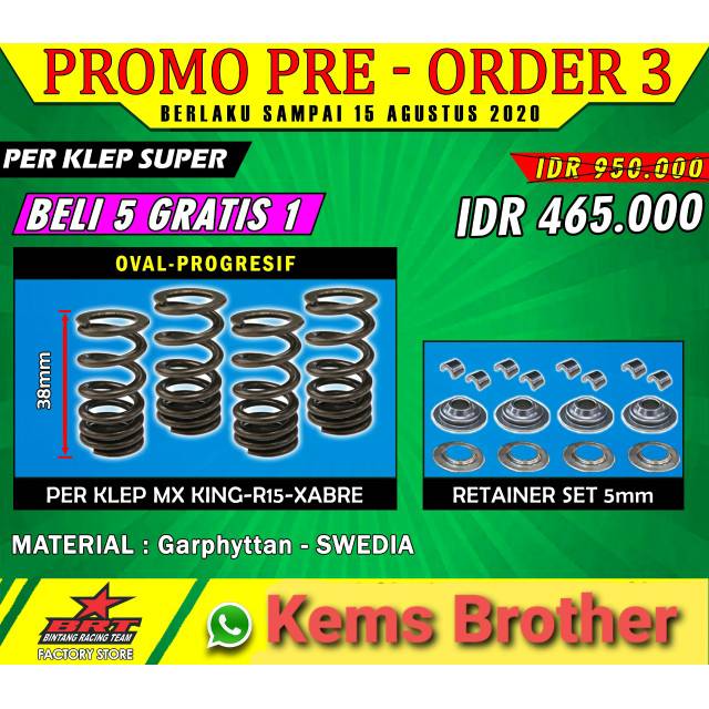 PER KLEP SUPER BRT UNTUK MX KING R15 XABRE PANJANG 38MM