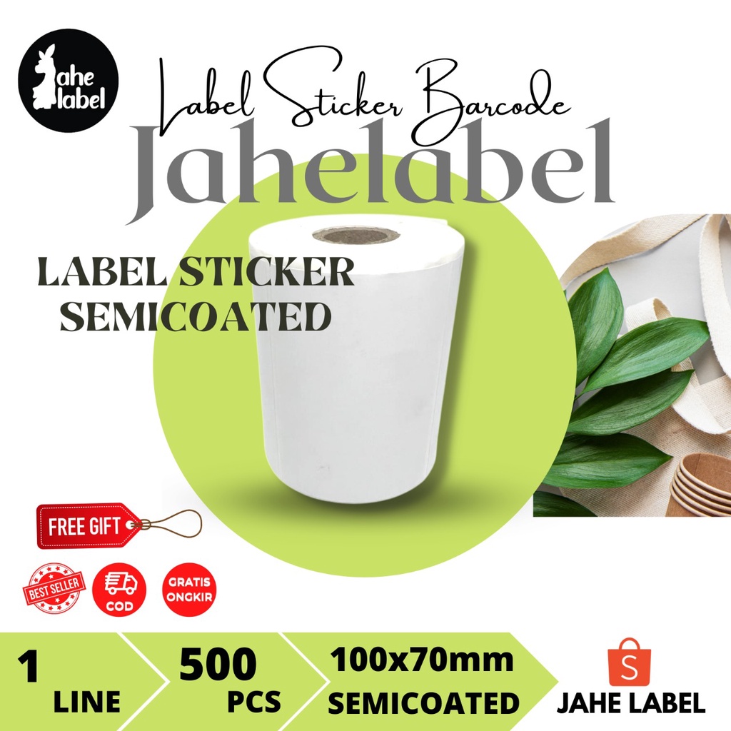 

Mi STICKER LABEL BARCODE 100X70mm SEMICOATED , KERTAS LABEL BARCODE 100x70 mm 500 PCS