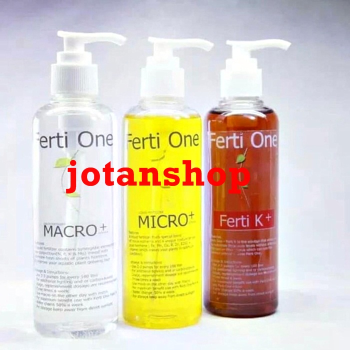 Paket Lengkap Ferti One Pupuk Cair Ferti K Macro Micro Plus Tanaman Aquascape 200ml