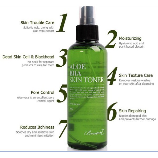 ★ BB ★ BENTON Aloe BHA Skin Toner 200ml - 30ml