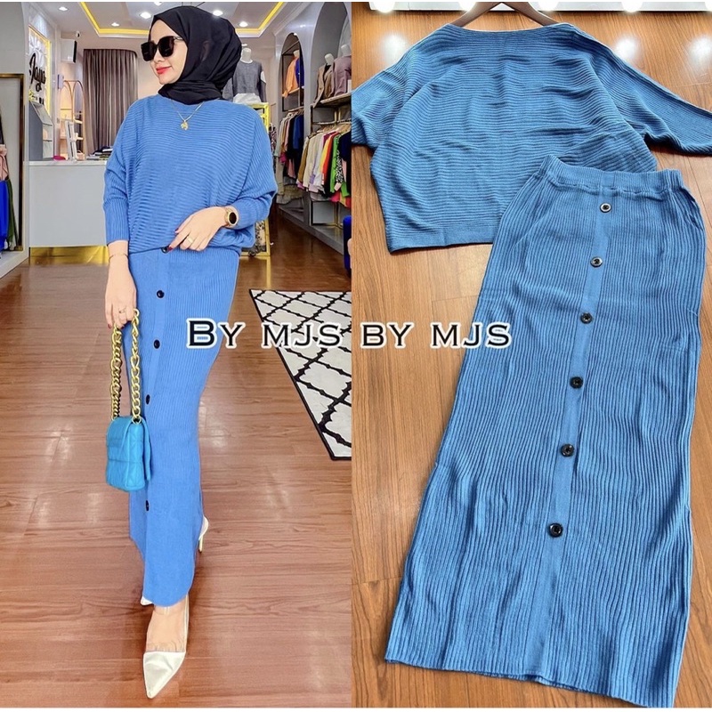 MAYA SET ROK KANCING RAJUT KNIT IMPORT