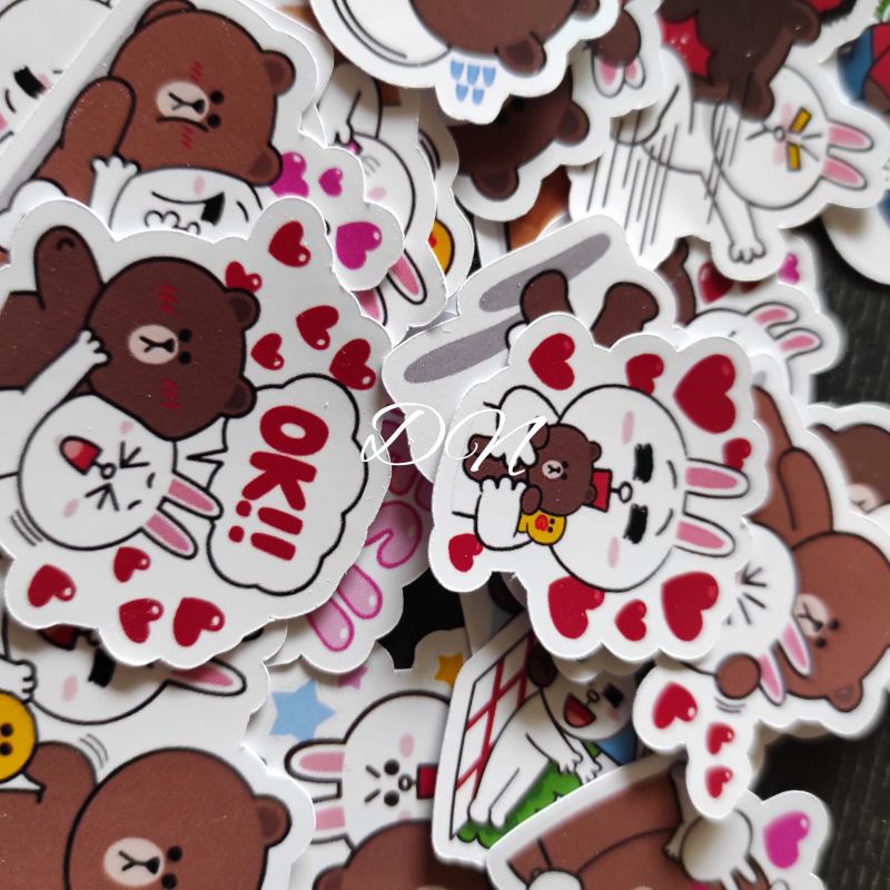 

Stiker kertas karakter 23pcs line brown cony sticke acsesoris