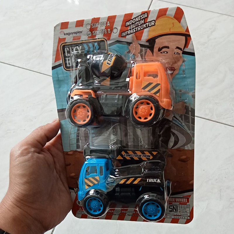 SIM 778 B - Mainan Mini Truck Konstruksi isi 2 PC Warna bagus kemasan set SIM778B