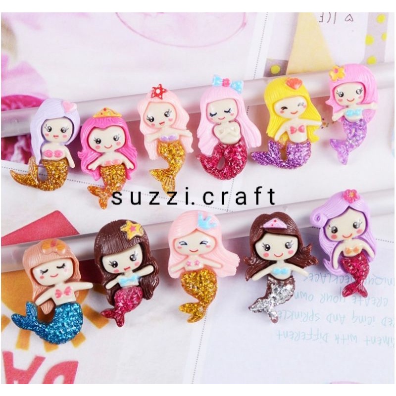 resin clay mermaid princess besar harga per 2 pcs