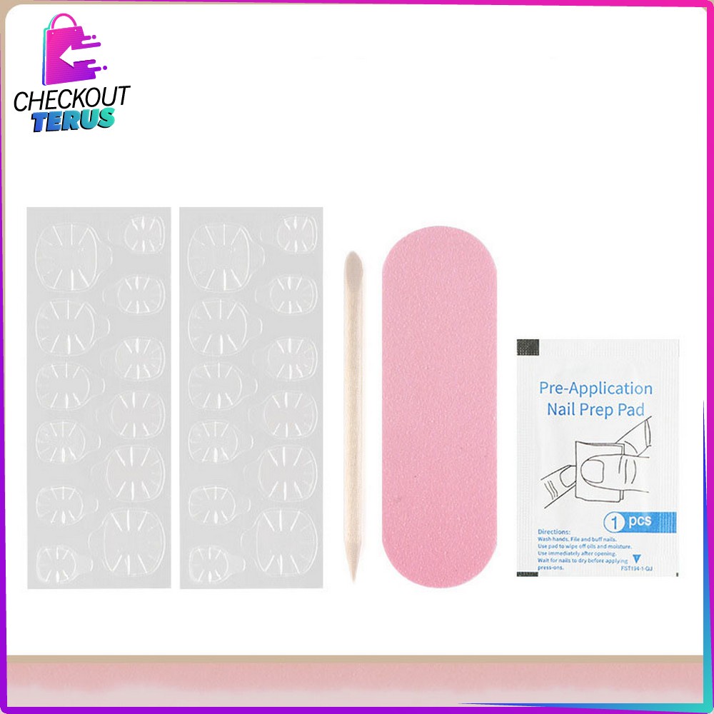 CT K127 Kuku Palsu Nail Art Motif Wanita ISI 24PCS Perawatan Kuku Fake Nail Art Sticker Hiasan Kuku Cewek Anti Air Korean Style Nails Kuku Palsu