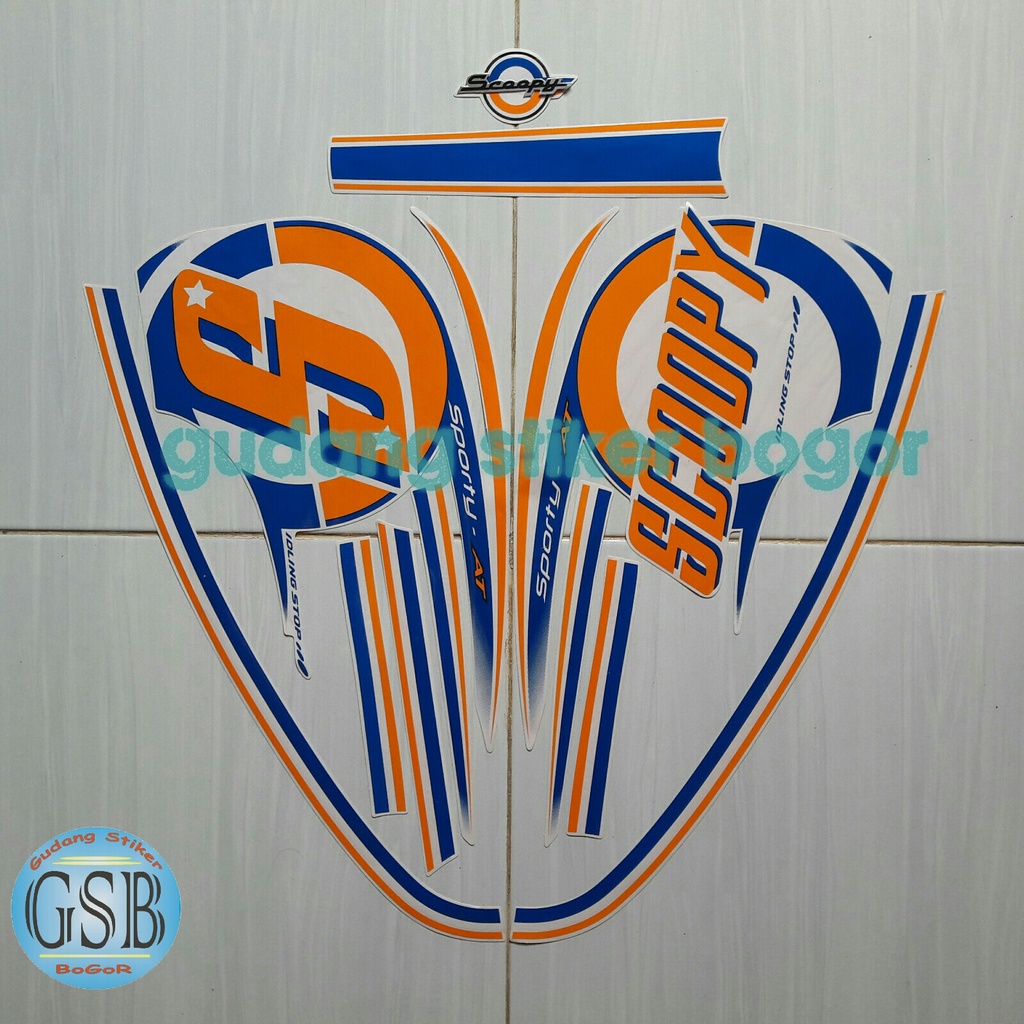 stiker lis motor honda scoopy sporty 2015 putih