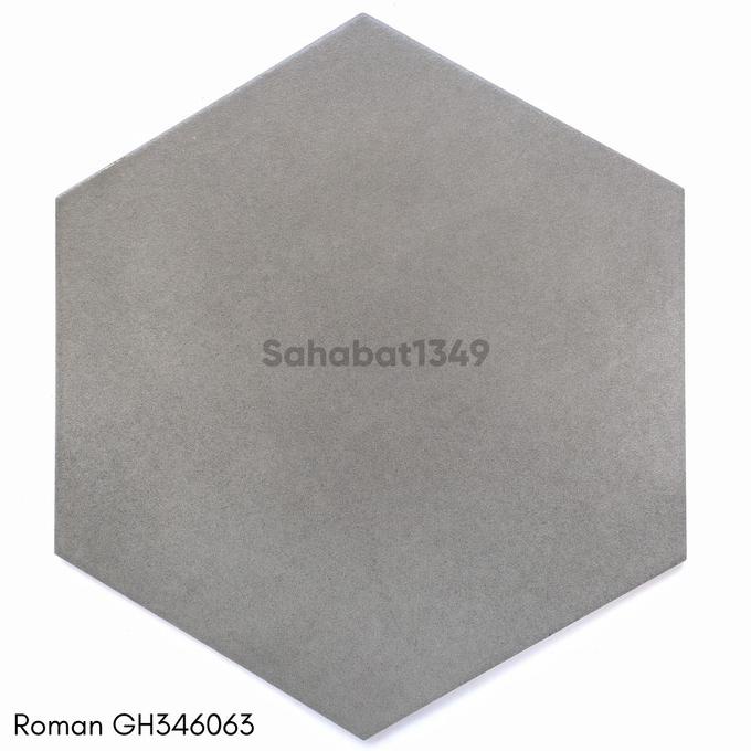 KERAMIK LANTAI Roman Dmodesto chorcoal 34x39 / Keramik Lantai Kamar Mandi Hexagonal