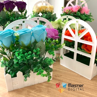 MH Bunga  Plastik Hiasan  Dekorasi Rumah  Vas Pagar Mawar 