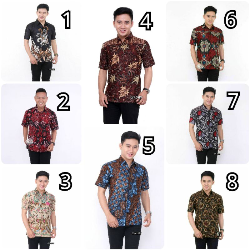 022 Zahira Batik HRB026 Kenongo Hem Kemeja Batik Pria Lengan Pendek  Katun Primis Halus M L XL terba