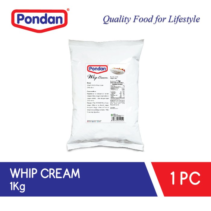 

PROMO [COD] Pondan Whip Cream (bulky)