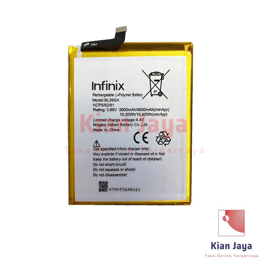 Baterai Infinix Hot S3 / X573 / BL-39GX Batre Batrai Battery HP BL39GX Original