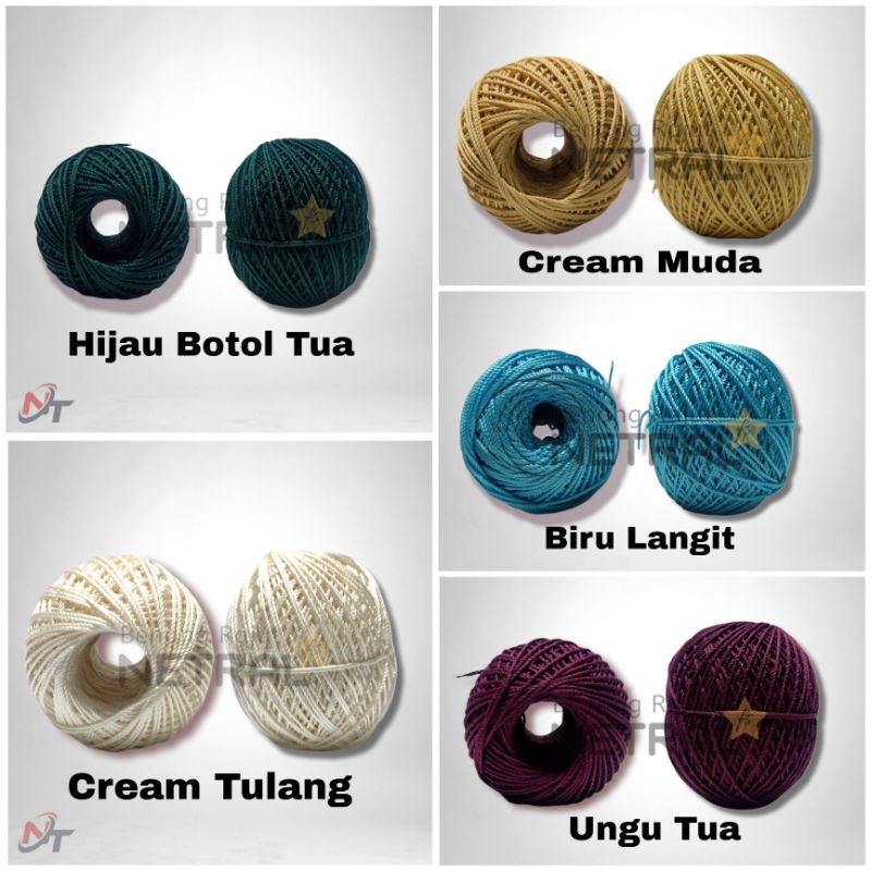 BENANG RAJUT POLY KILAP / POLY DOP / POLIESTER / MERK NETRAL BISA CAMPUR WARNA HARGA 1 PAK( ISI 10PCS )