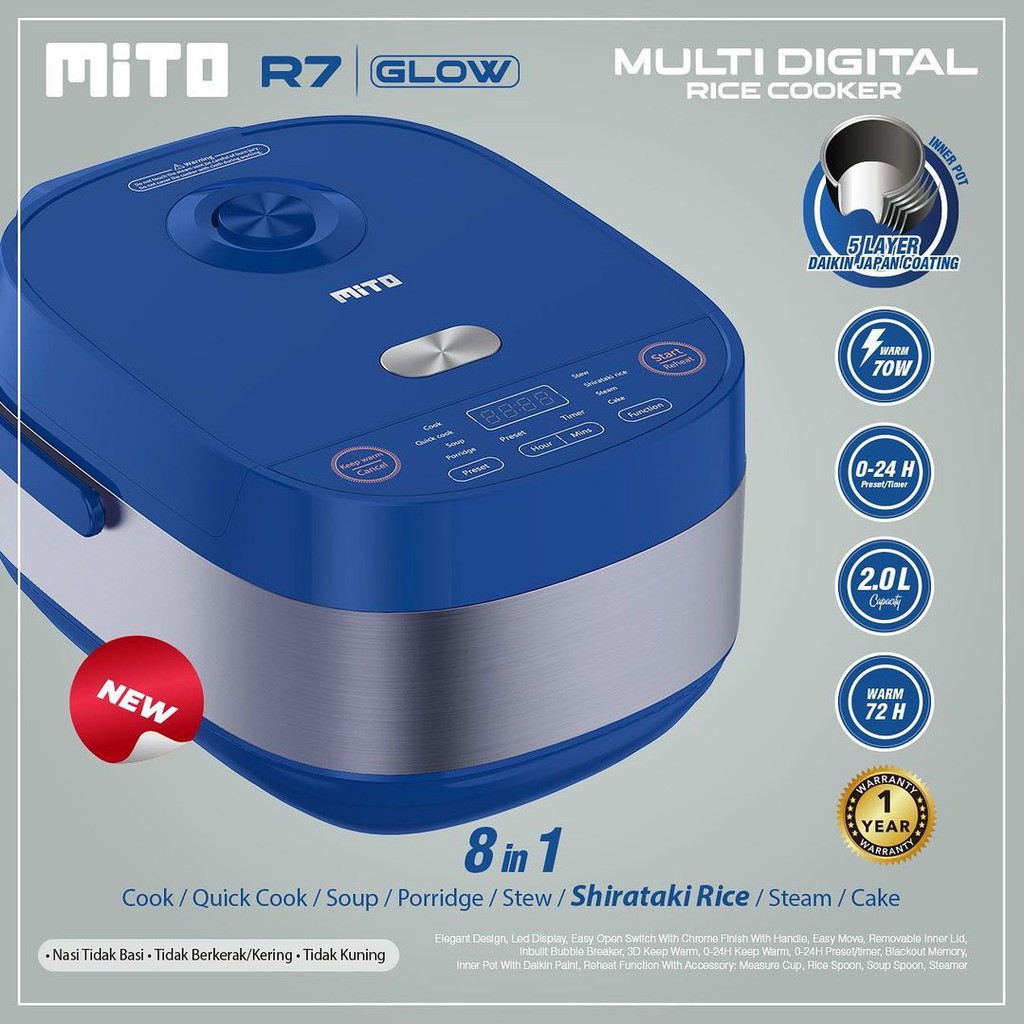 (PENGIRIMAN KHUSUS JNE/JNT/EKSPEDISI) Magicom Digital Mito R2 2 Liter