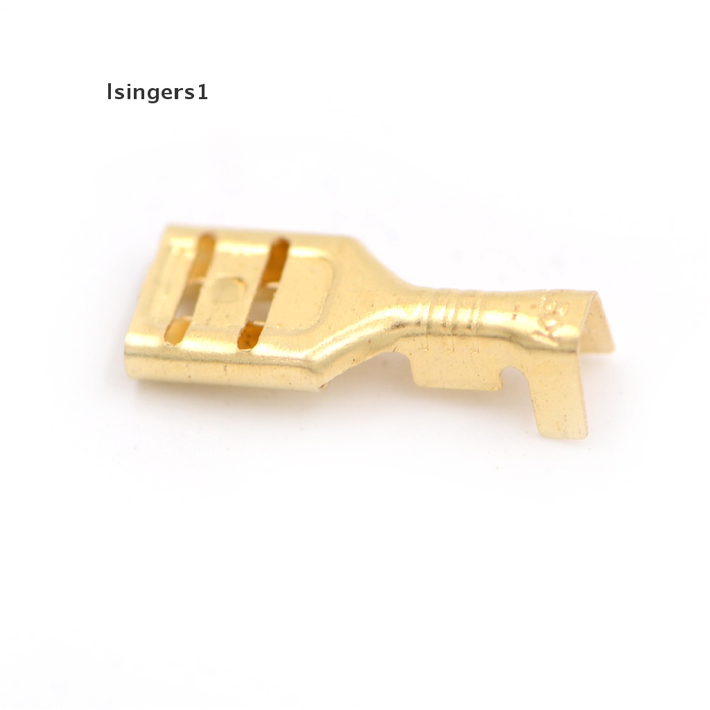 (lsingers1) 100pcs Konektor Terminal Kabel Female 6.3mm Bahan Kuningan Warna Emas Untuk Speaker Mobil