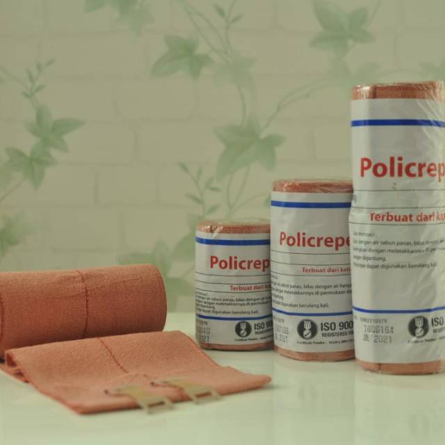 Poli crepe policrepe fm crepe 15 cm x 4.55 m atau 6 in/elastis bandit/perban elastis/perban coklat p
