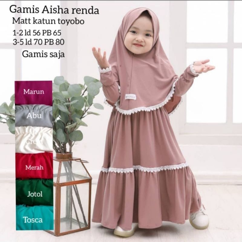 Terlaris DeuLis Gamis Anak Perempuan"Naisya" | Gamis Anak Murah | Gamis Anak Usia 3-5 tahun Elegan